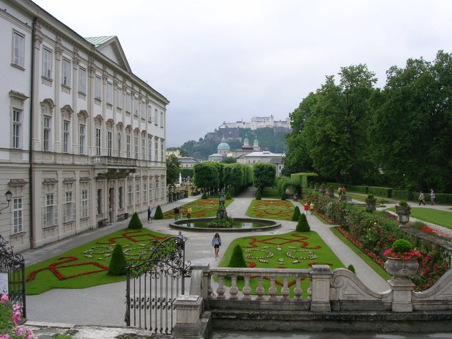 Some of the gardens at Mirabell Palace in Salzburg, Austria