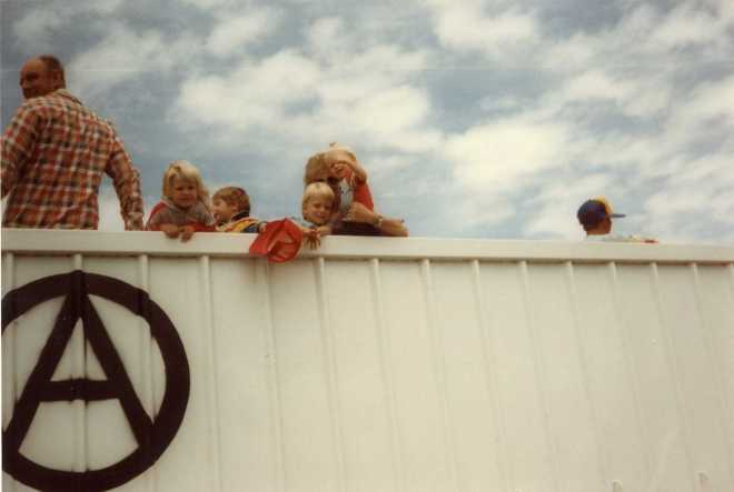 Andra and me with Grandma (Colleen Andra Elliott) in Paul Parade about 1985