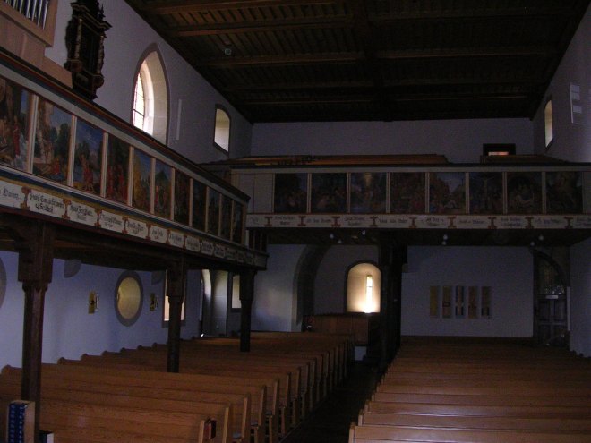 The chapel/nave of St. Mauritius where family sat for generations if not hundreds of years attending church
