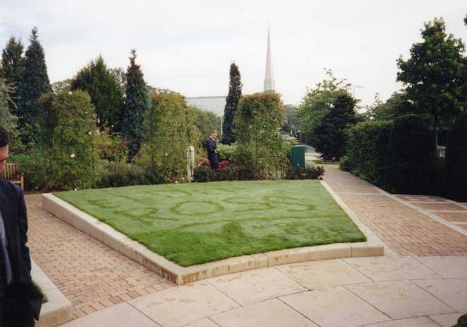 Elder Ross written in dew on Preston Temple Grounds