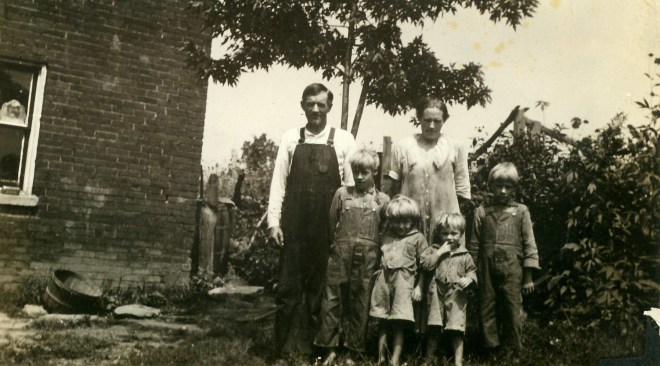 John and Charlotte Burk and the four boys John, George, Jim, Robert
