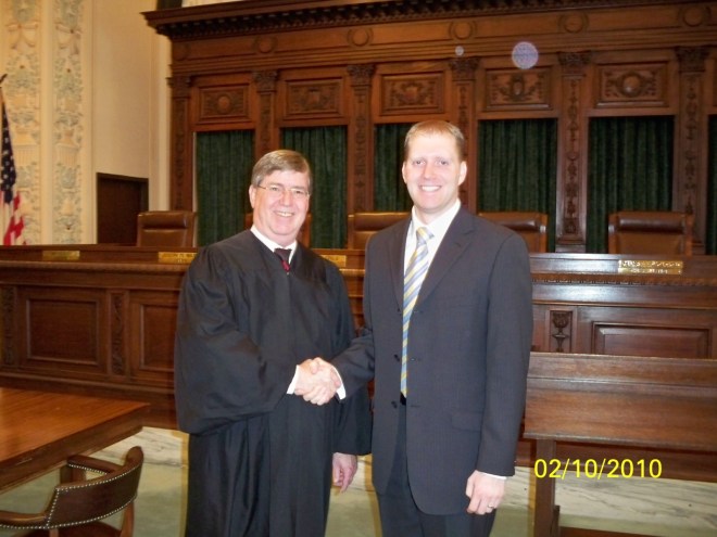 Justice James Edmondson and Paul Ross