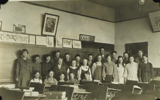 Class picture, I believe Agnes Fife is third from the right