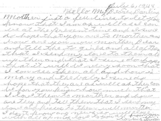 Irwin Jonas Letter 1944 Jul 6