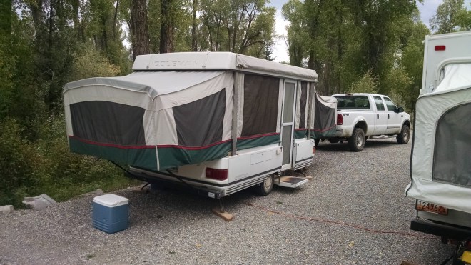 Set up at Falls Campground