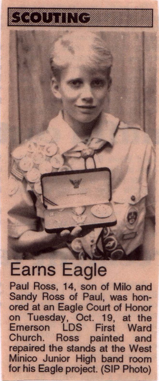 Newspaper clipping from the South Idaho Press.