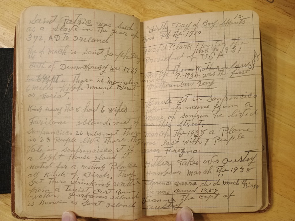 Field Book No. 704, pages 21–22