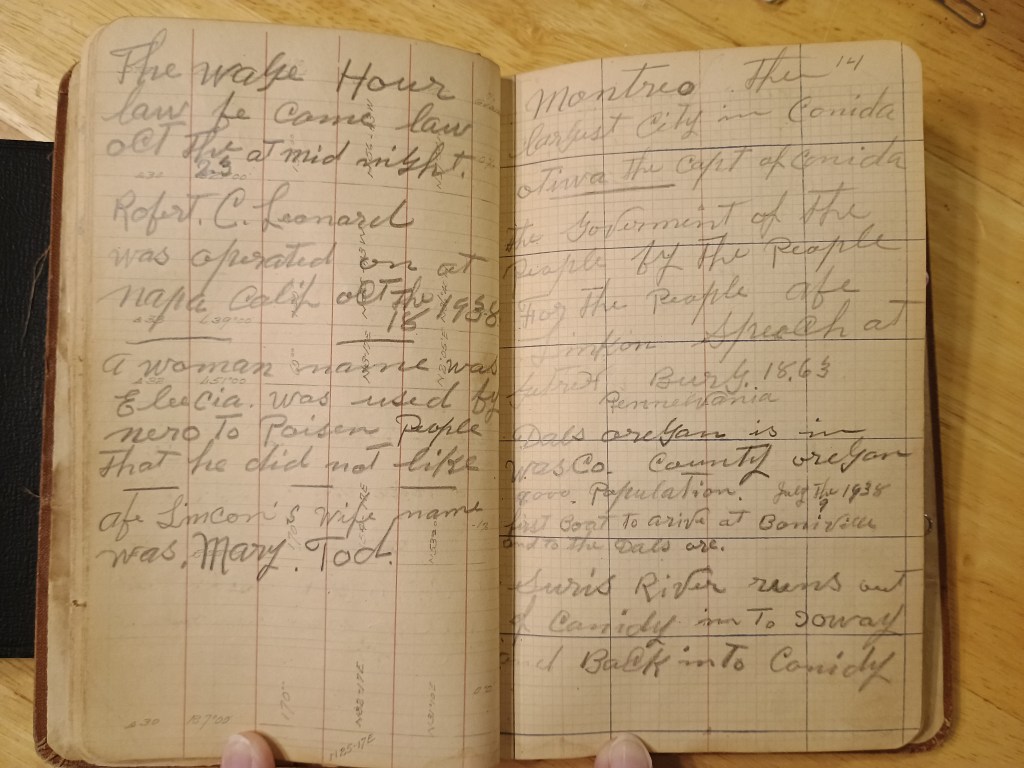Field Book No. 704, pages 25–26
